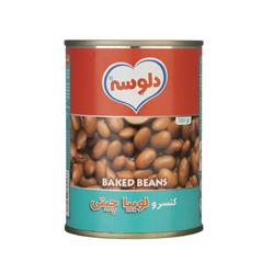 کنسرو لوبیا چیتی کلید دار 380 گرمی دلوسه